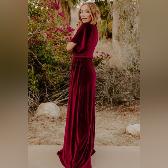 Baltic Born | Meghan Velvet Wrap Maxi Dress | Mulberry | S | NWT - Picture 8 of 10